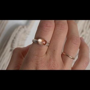 Sterling Silver & Oregon sunstone ring - Handmade by me one of a kind! Size 8